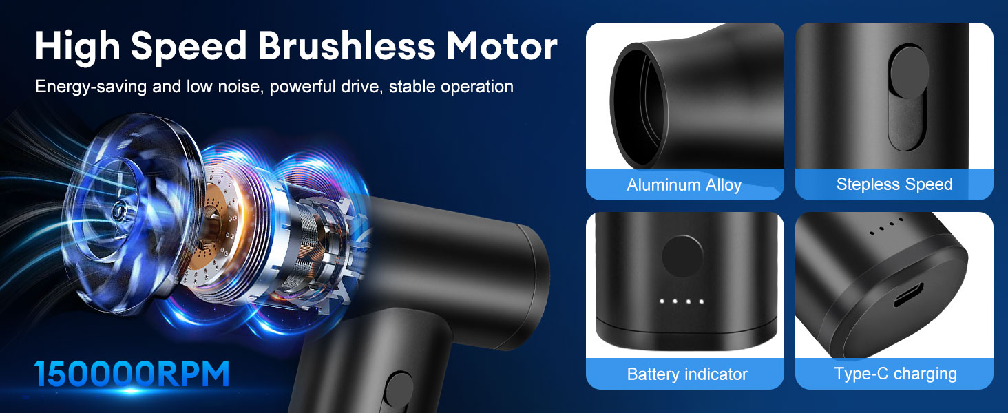 Electric air Duster Full Metal Compressed Air Duster