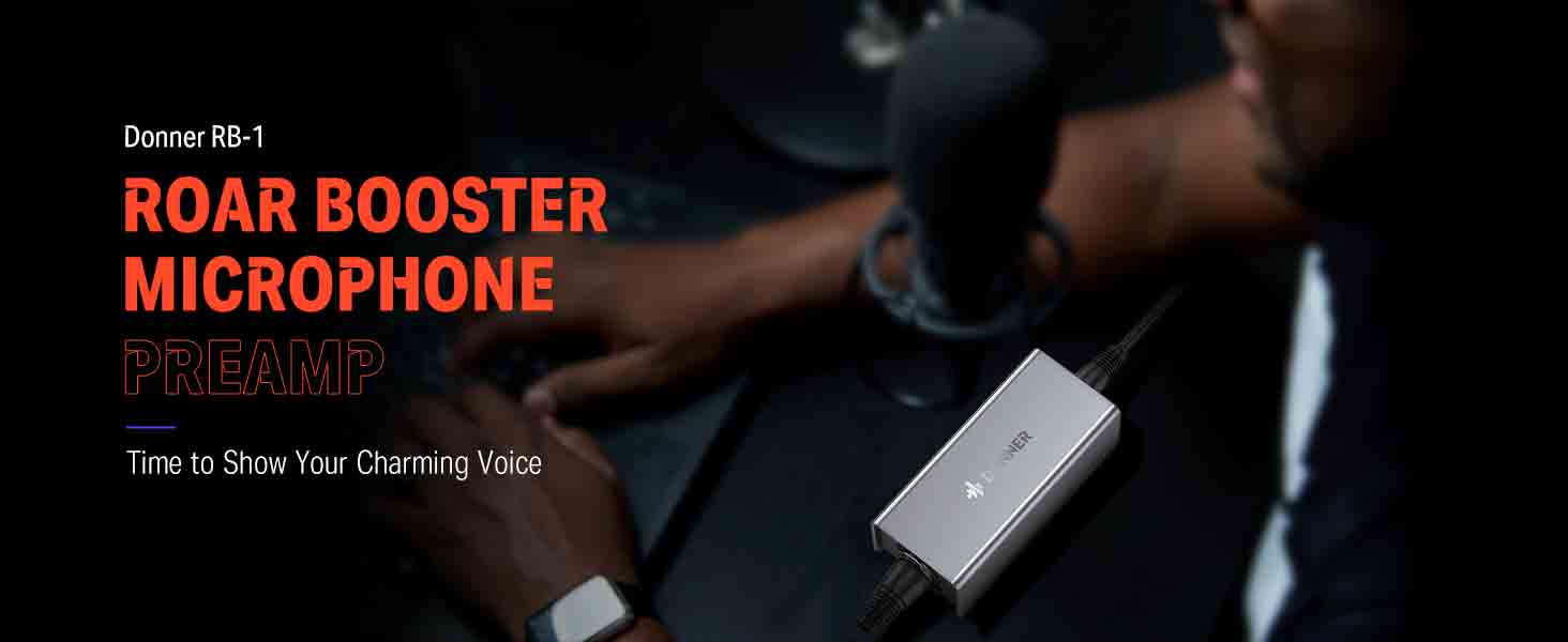 Donner Microphone Preamp for Dynamic Mic, RB1 Microphone