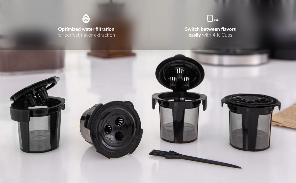 4 Ninja Reusable Coffee Filter Pods for Ninja Dual Brew