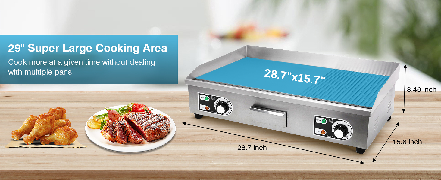 IRONWALLS Commercial Electric Griddle 29", 110V 4400W