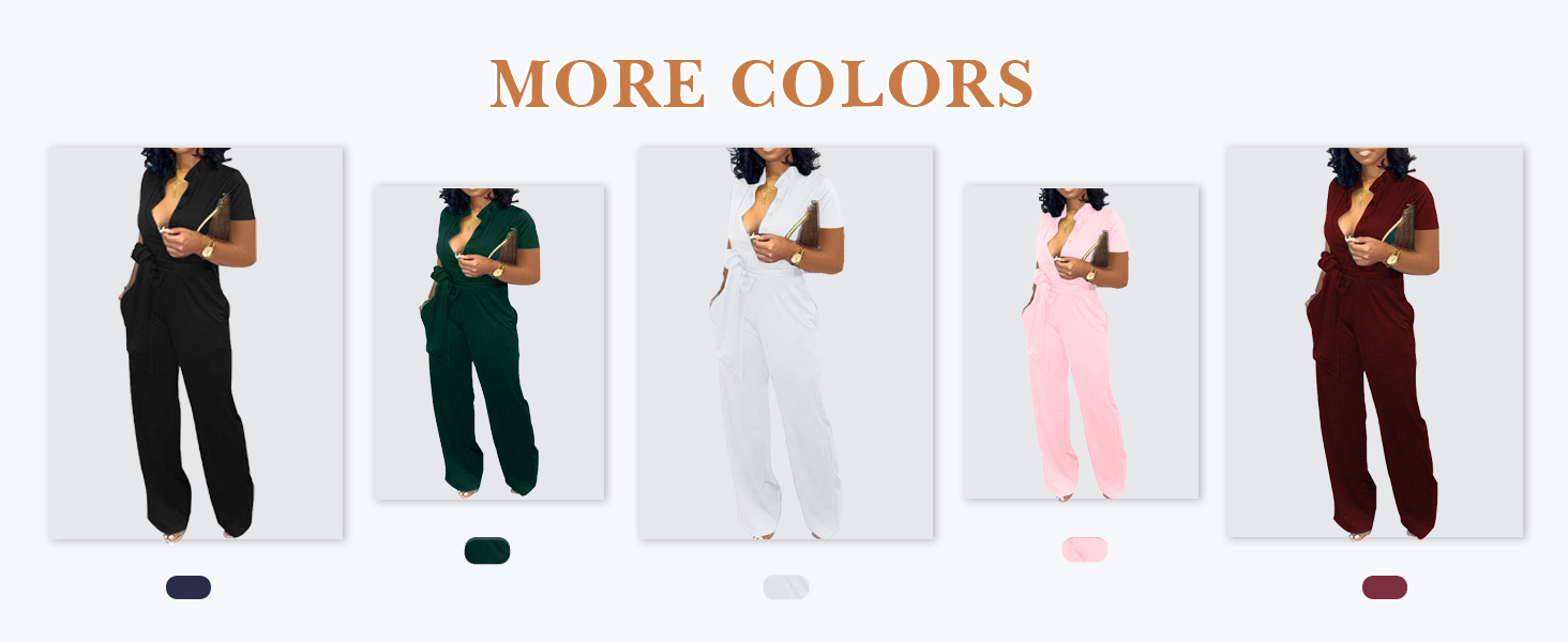 Short Sleeve Loose Long Pants One Piece Jumpsuits