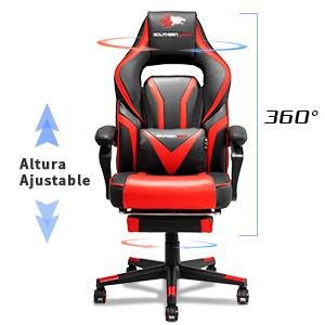 SOUTHERN WOLF Silla Gaming, Silla Gamer con Soporte Lumbar y ...