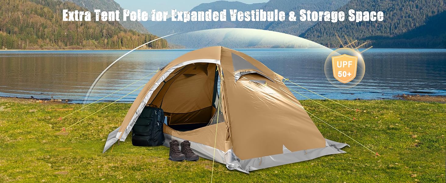 2 Person Backpacking Tent, Waterproof 4 Season Tent, Windproof Cold Weather Wint... 16 2 man tent