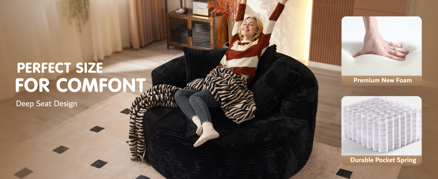 Cloud Sectional Couch with L-Shape Chaise