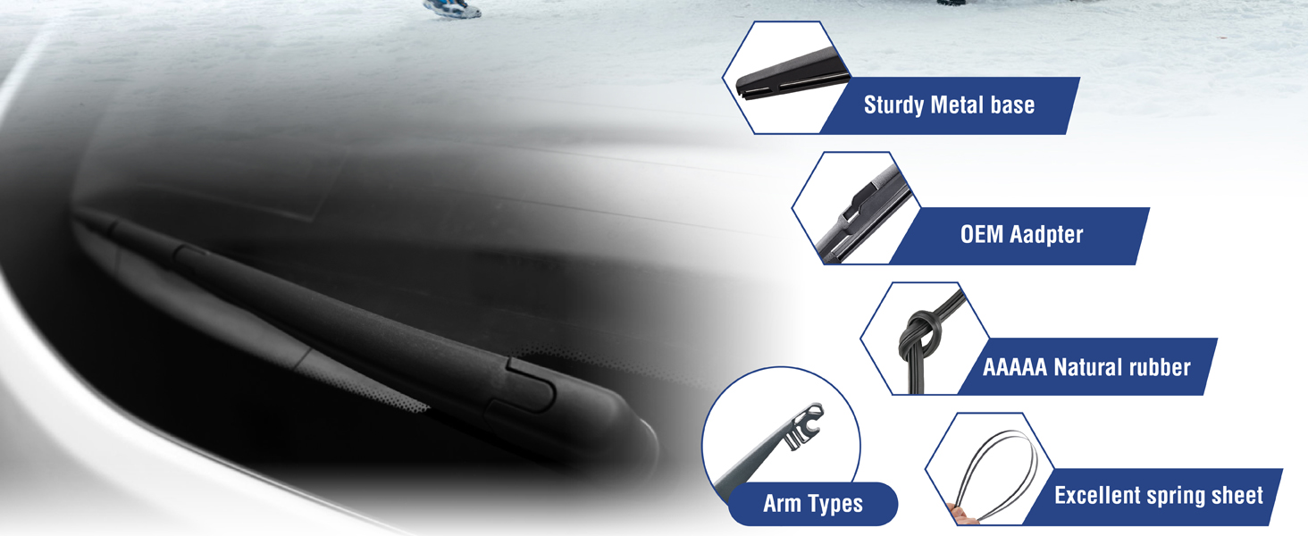 ICEXSNOW 14" Rear Wiper Blade Replacement for Ford Transit