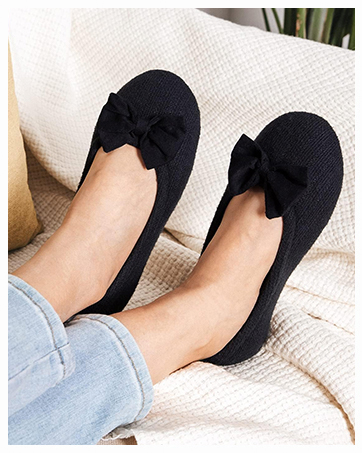 EverFoams Women's Bootie Slippers Non-slip Comfy Winter Indoor House Shoes with Knitted Collar 24 1