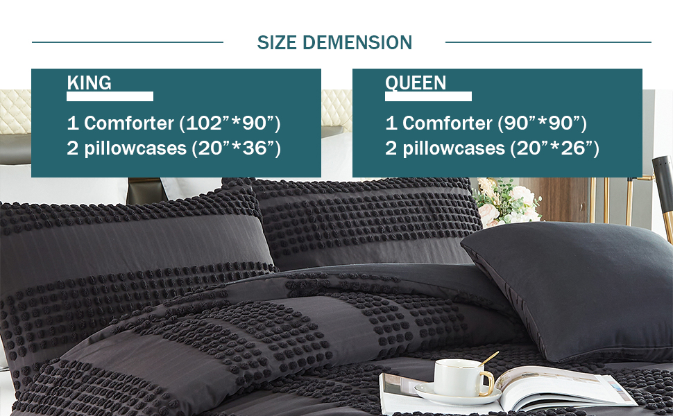 Queen Comforter Set Black Tufted Comforter Sets Bedding for