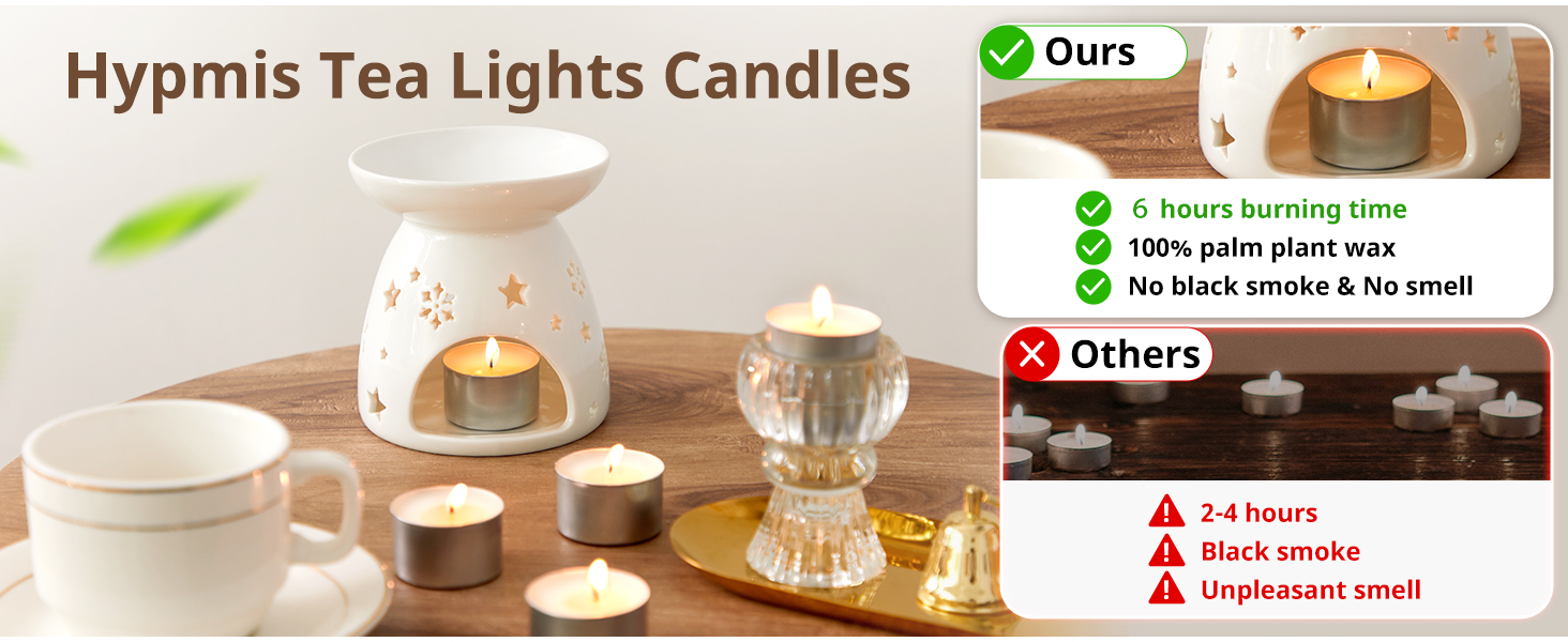 Tealight Candles 6 Hours Clean Tea Candles 240 Pack, Long