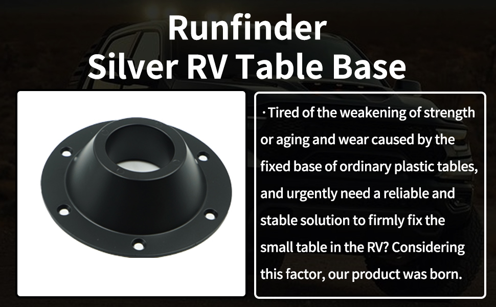 runfider 2 Pcs Black Camper Table Base Mount, Standard