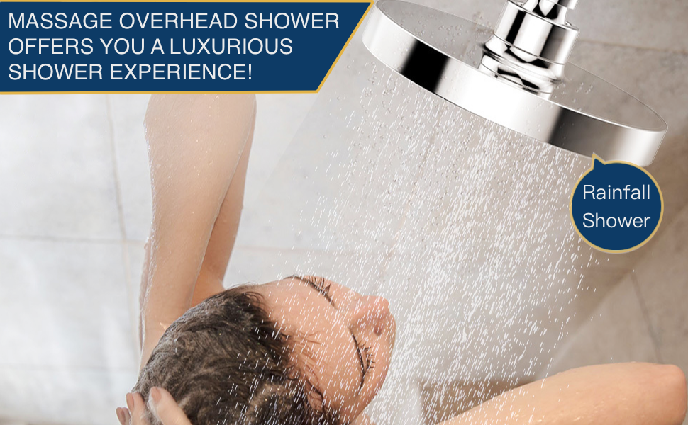 AISINYI High Pressure Rainfall Shower Head, 6 Inches Luxury Modern