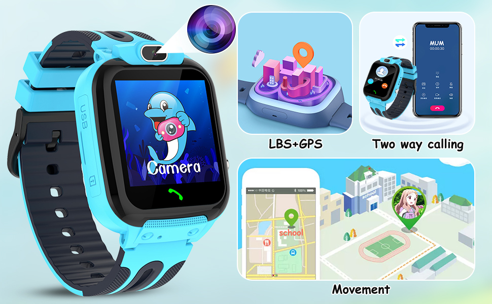 YEDASAH Kinder Smartwatch mit GPS, Smartwatch Kinder mit GPS und