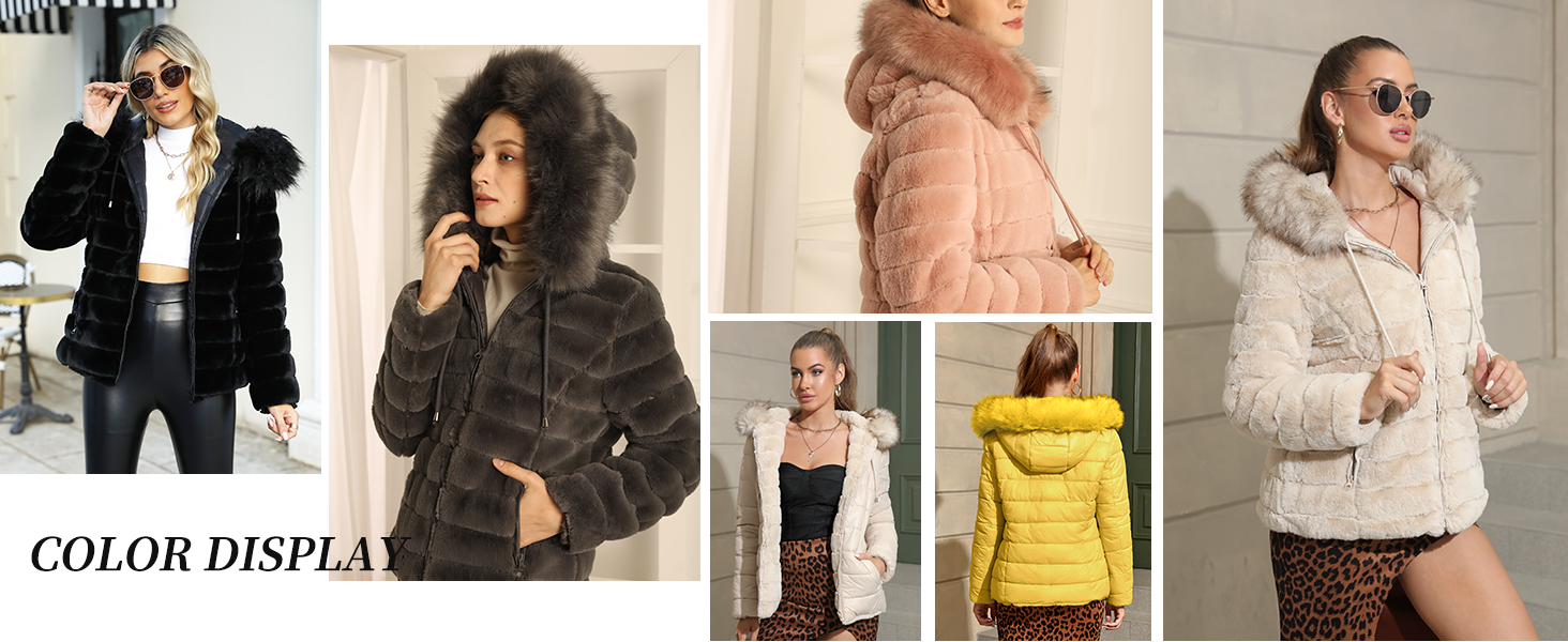 Bellivera Women Double Sided Faux Fur Jacket Spring and Winter Fashion