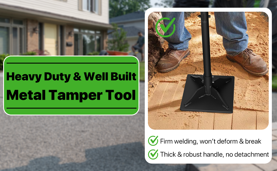 Steel Tamper Tool, 49 inch Hand Tamper with Heavy Duty