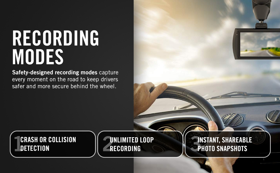 Hyperion 1080p WiFi Dash Cam with Crash Detection and