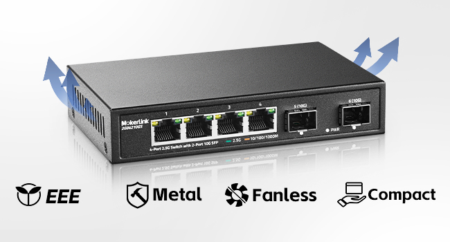 マッチャン　ボット２台＋ゲートウェイ Amazon.com: MokerLink 4 Port 2.5G Ethernet Switch with 2x10G
