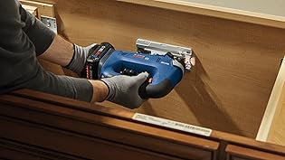 bosch cordless 18v ampshare core18v jigsaw cutting access hole in the back of a wood cabinet