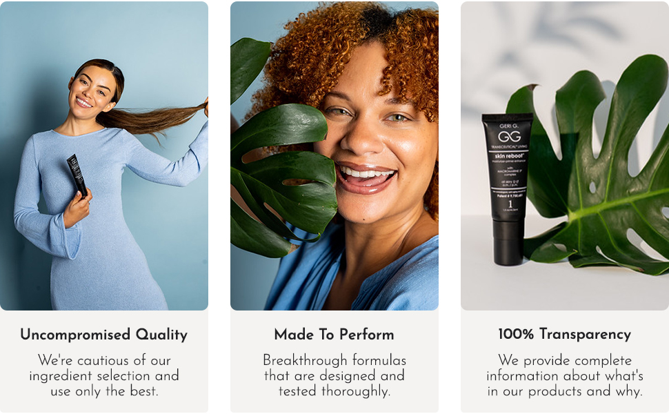 Geri G. Beauty Skin Care. Uncompromised quality, made to perform, transparancy