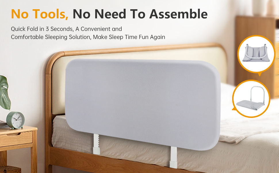 strenkitech Foldable Toddler Bed Rails for Crib Travel