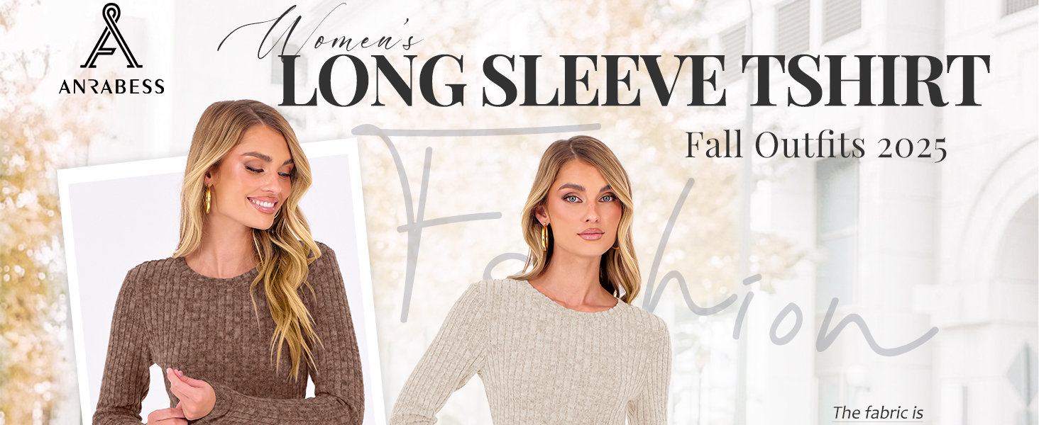 Women Long Sleeve Shirts Rib Knit