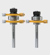 XDENGP 2 PCS Tongue and Groove Router Bit Set 1/4 Inch Shank, Shaker Style 3 Teeth T Shape Wood M...