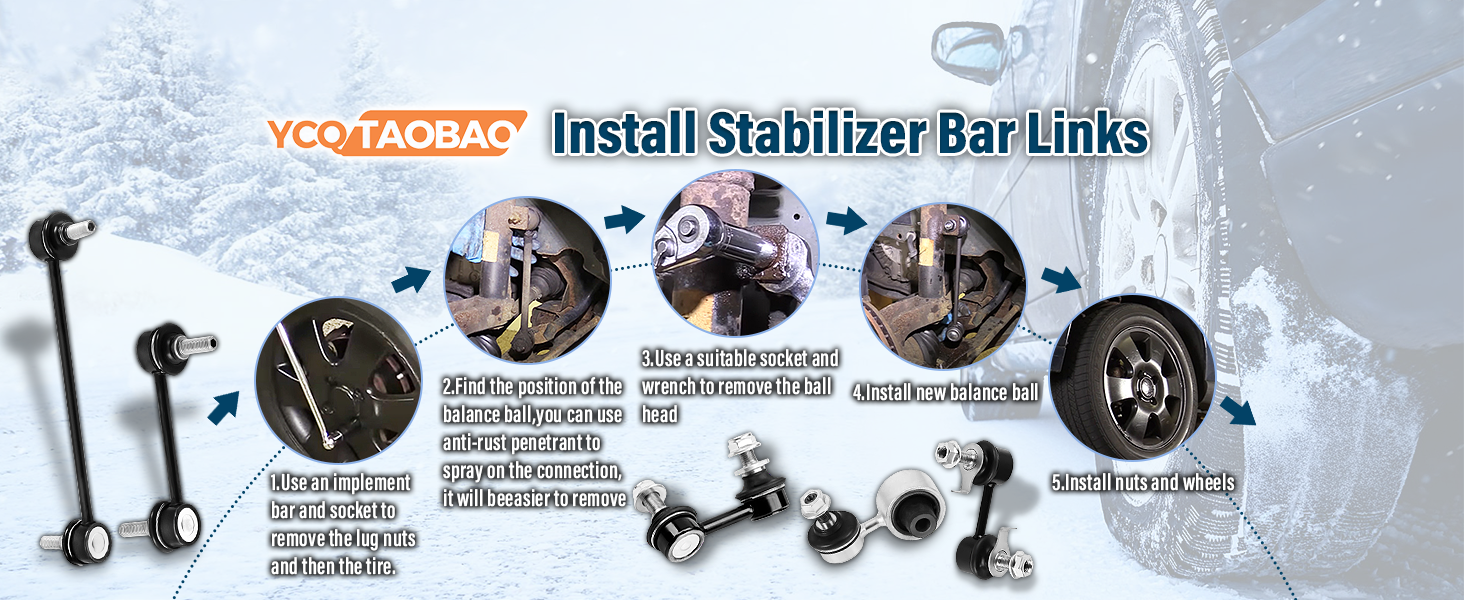 2PC Sway Bar Link Front Stabilizer Bar Link Kit