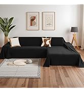 MYSKY HOME Sectional Couch Cover for Dogs, 2 Pieces Couch Covers for L Shape Sofa, Sofa Cover Was...