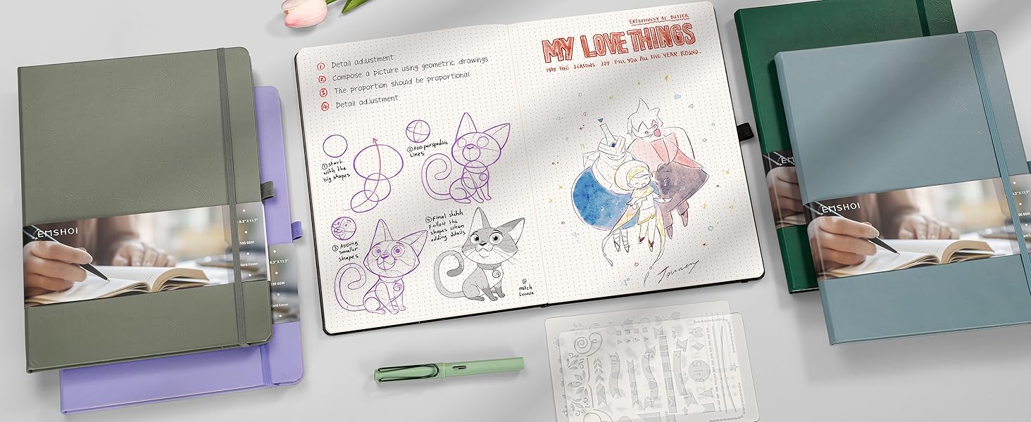 Dotted Journal Hardcover Notebook 8.5 x 11 Dot Grid Notebook Journal for Women