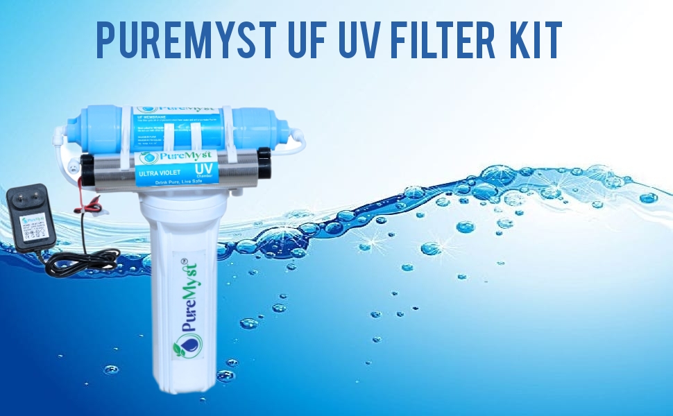 PureMyst 3 Stage Gravity Base With UV & UF Membrane Filter Kit For