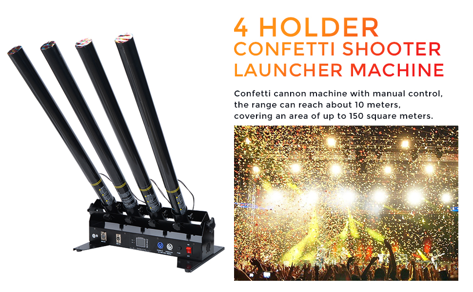 Wedding Confetti Machine Confetti Cannon DMX 512 Controller 4 Holder