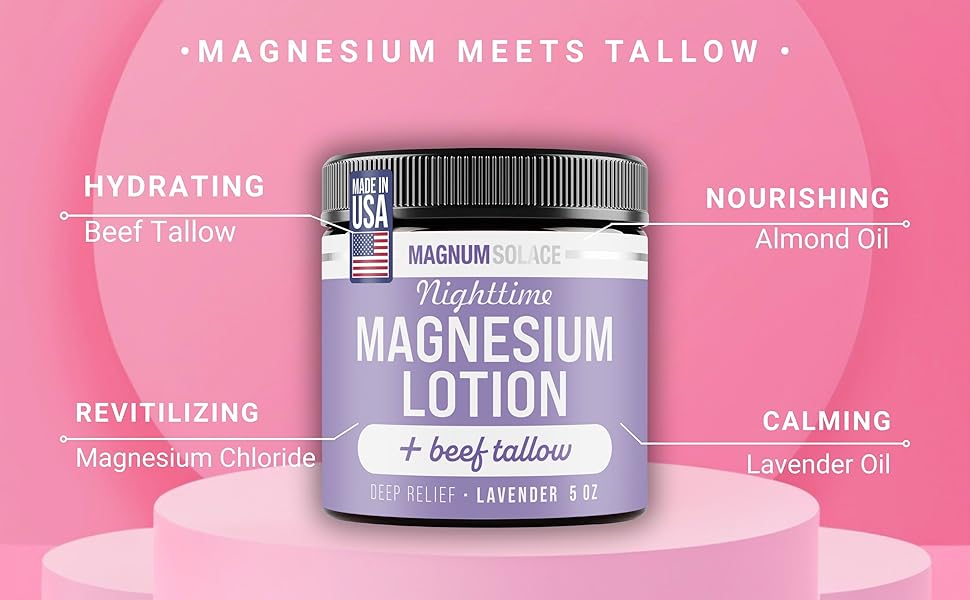 magnesium lotion with beef tallow lavender scent