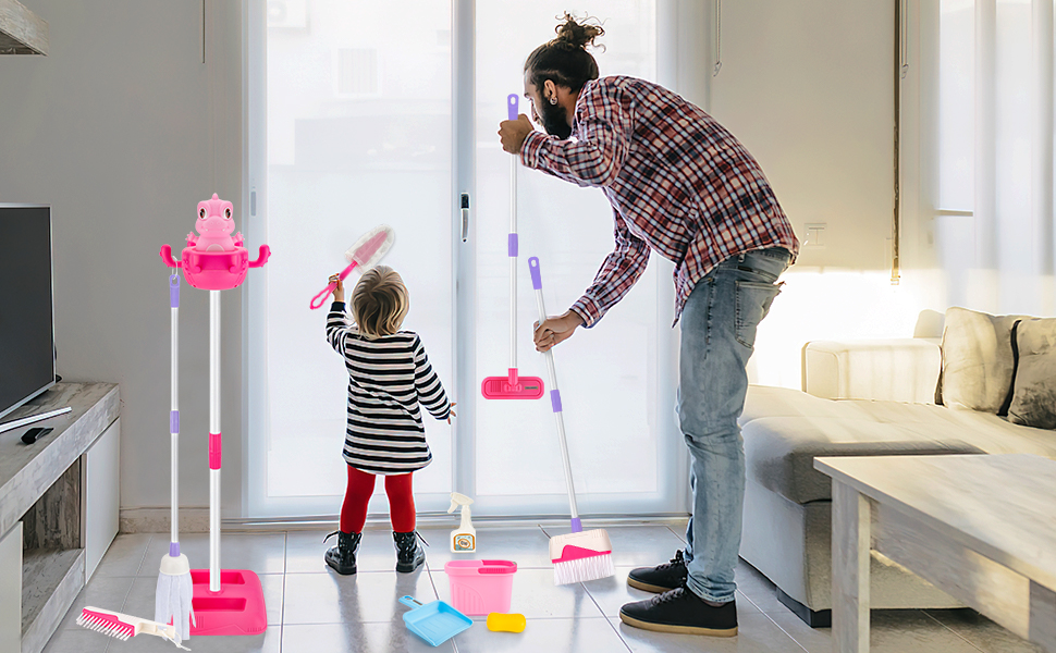 deAO Kids Cleaning Set12 Pcs Toddlers Housekeeping Pretend