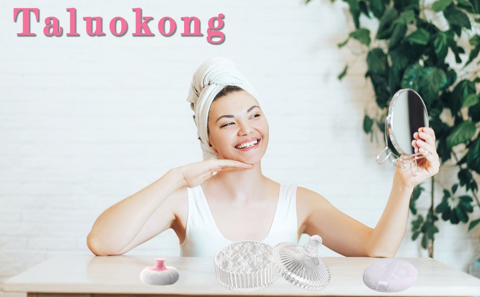 body powder container for women baby powder puff and container
