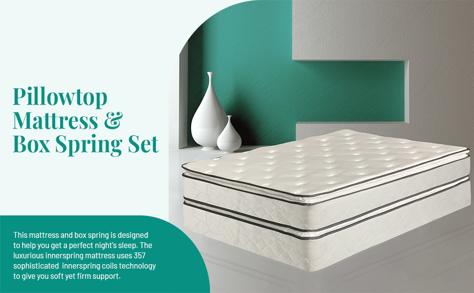 Greaton 1inch Pillow Top Foam Mattress with 8inch Box