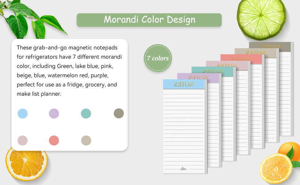 Utron 7 Pack Magnetic Notepads for Refrigerator