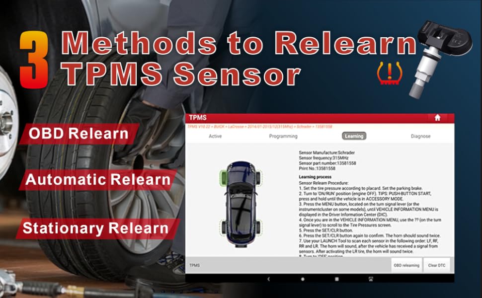 LAUNCH X431 TSGUN TPMS Tool, Handheld Tire Pressure