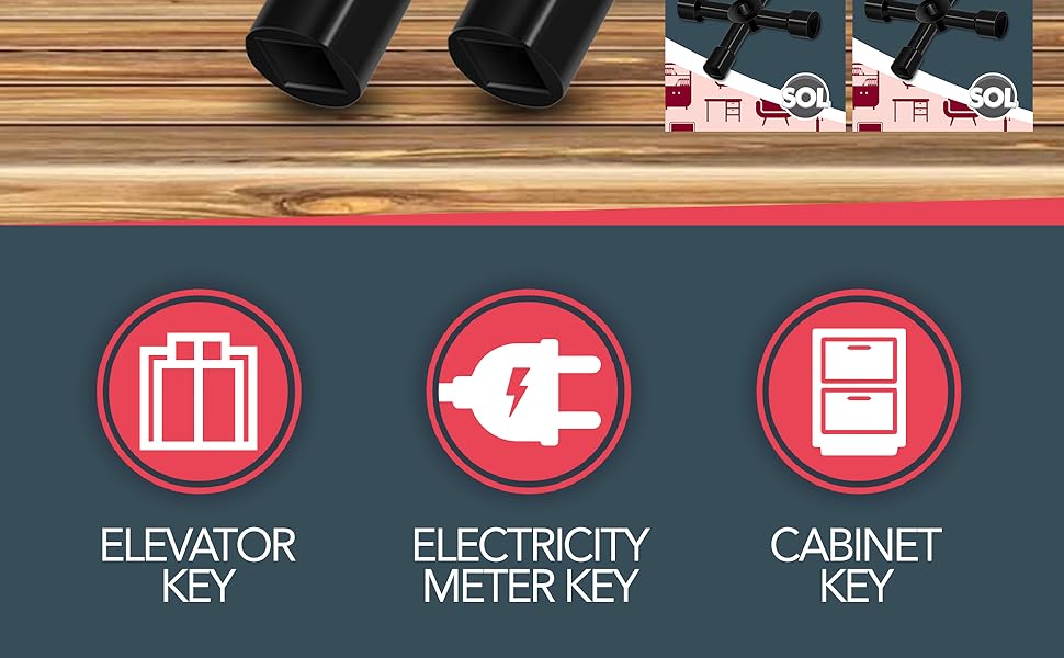 2pk 4in1 Heavy Duty Utility Key Gas Meter Box Key, Radiator Key