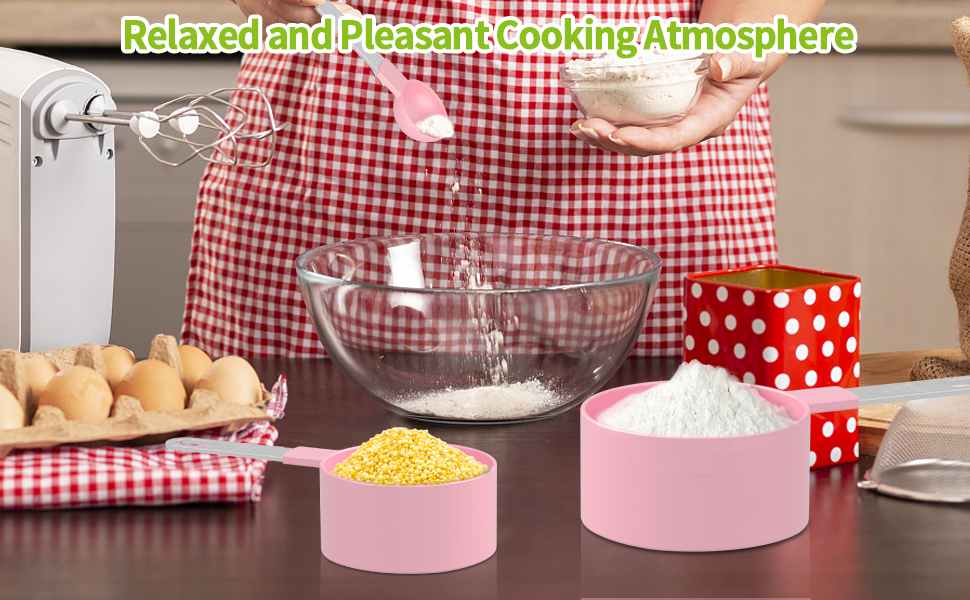 Measuring Cups and Spoons Set, 8 PCS Stackable Measuring Spoons with Stainless Steel