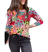 EVALESS Womens Crewneck Long Sleeve Tops Casual Polka Dots Tops Summer Fall 2025 Tshirts Shirts