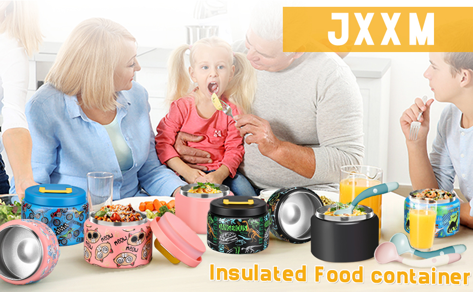 JXXM 8 Oz Thermos Food Jar for Hot & Cold Food for Kids