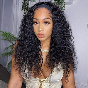 deep wave curly headband wig