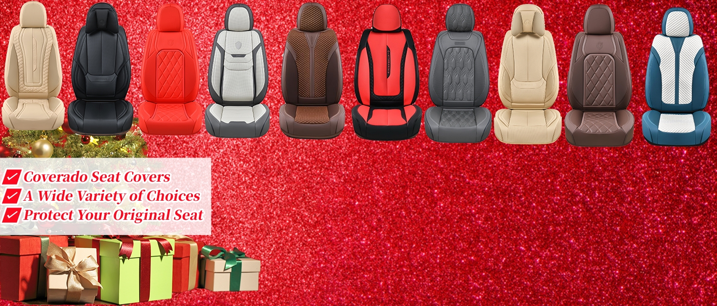 Coverado Front Seat Cover, Waterproof Seat Covers, Leather