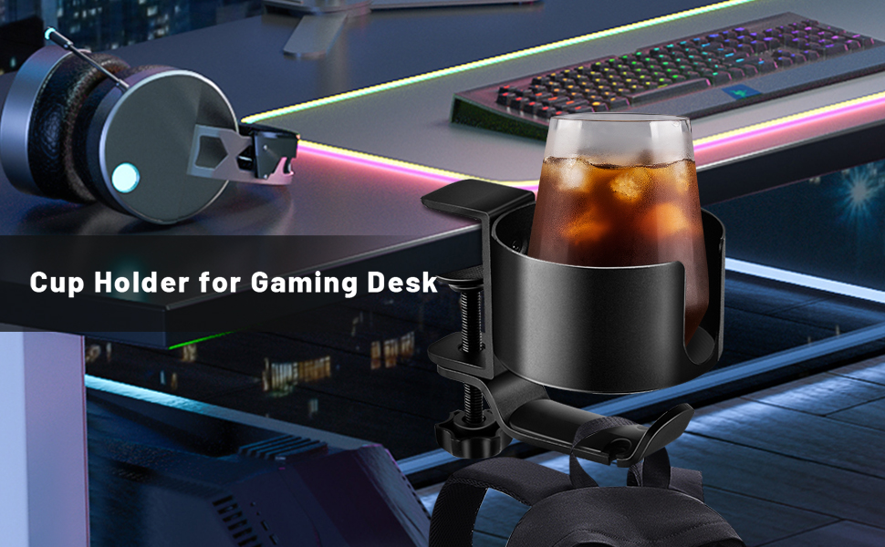 Headphone Hanger with Cup Holder