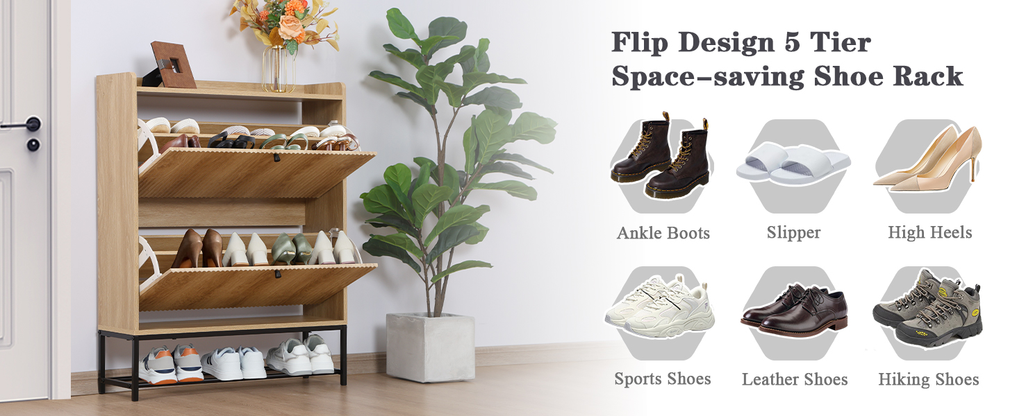 Shoe Cabinet for Heels, Boots, Slippers