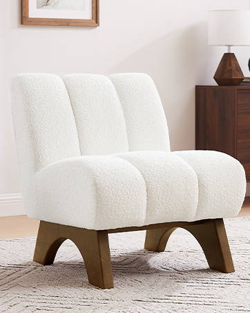 white accent chair
