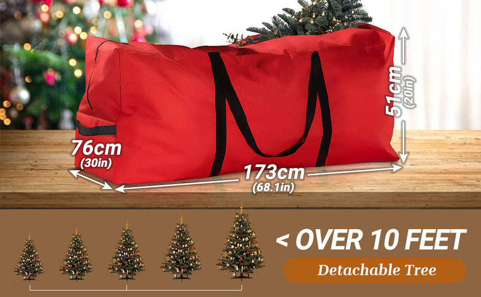 ESMARTER Christmas Tree Bag, 173x76x51cm Durable Christmas Tree
