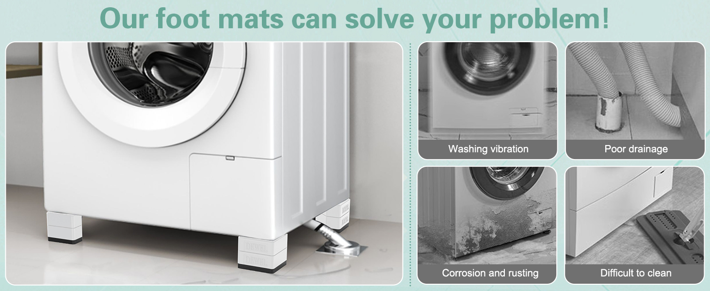 DEWEL Anti Vibration Pads for Washing Machine. 4 Pcs Double