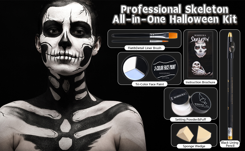 Professional Skeleton Makeup Kit