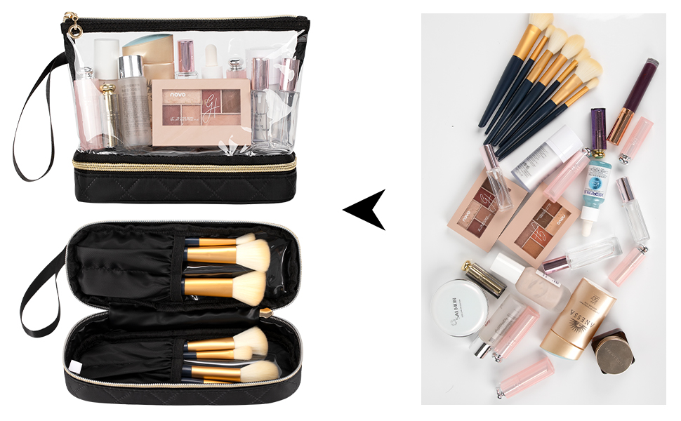 Ethereal Travel Makeup Bag, Portable Clear Makeup Bag