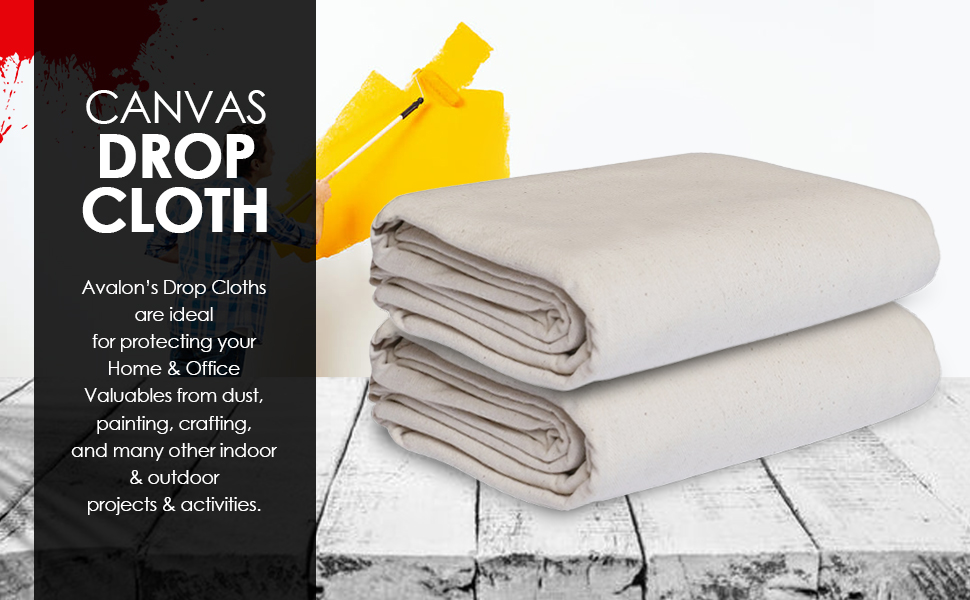 Avalon Home Canvas Drop Cloth 4x5 ft Pack of 2 Odourless Painters