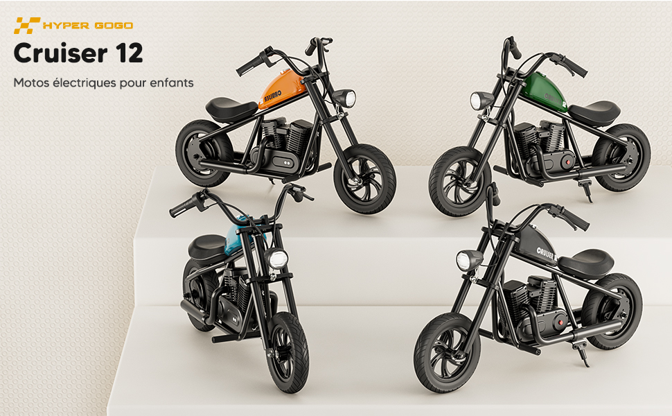 HYPER GOGO Cruiser 12 Moto Électrique Chopper pour Enfants